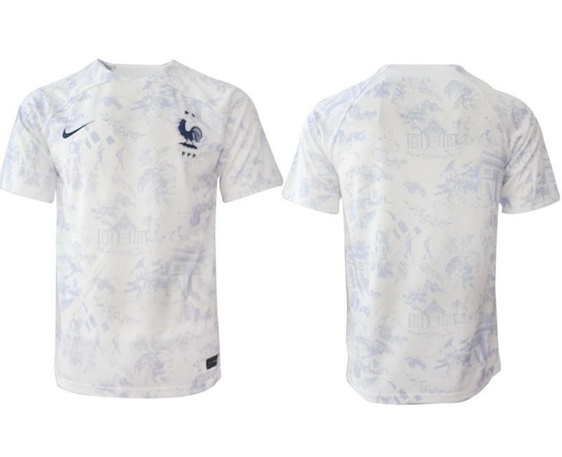 Men 2022 World Cup National Team France away aaa version white blank Soccer Jerseys->washington commanders->NFL Jersey